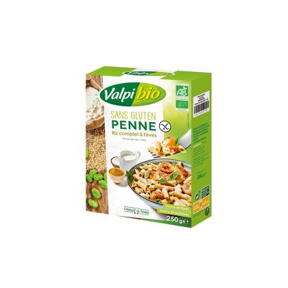 PENNE RIZ COMPLET FEVES BIO VALPIBIO 250G