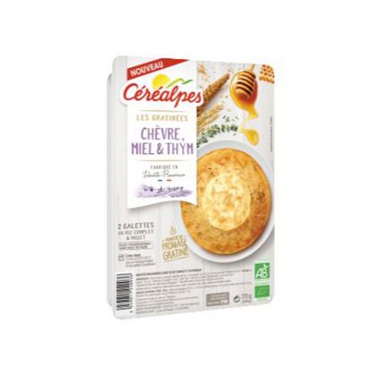 GALETTES GRATINEES CHEVRE MIEL ET THYM BIO CEREALPES 170G