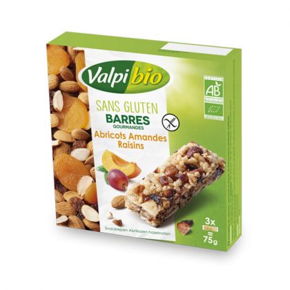 BARRES ABRICOT AMANDE RAISIN  VALPIBIO 75G