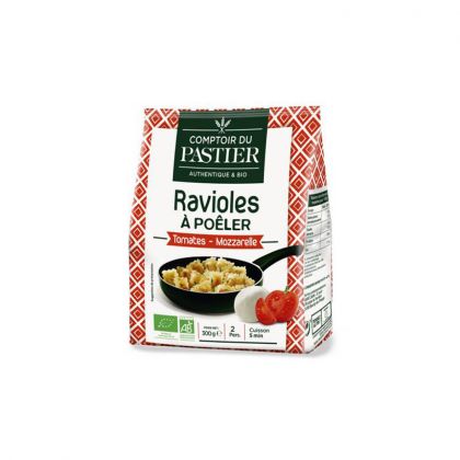 RAVIOLES A POELER TOMATES MOZZA BIO COMPTOIR DU PASTIER 300G