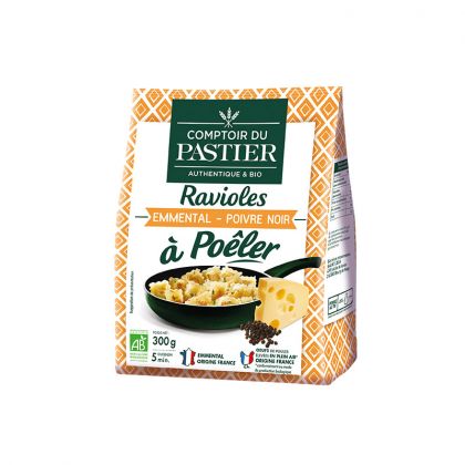 RAVIOLES A POELER EMMENTAL POIVRE NOIR BIO COMPTOIR DU PASTIER 300G