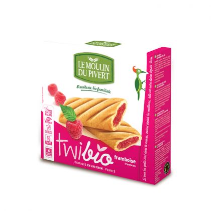 BISCUIT PETIT DEJEUNER TWIBIO FRAMBOISE BIO LE MOULIN DU PIVERT 150G