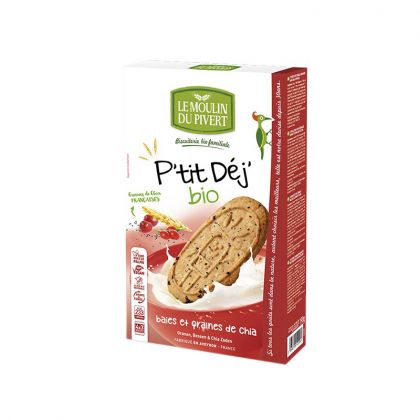 BISCUIT PTIT DEJ BAIES GRAINES DE CHIA BIO LE MOULIN DU PIVERT 190G