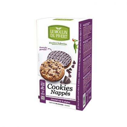 COOKIES PEPITES NAPPES CHOCOLAT NOIR BIO LE MOULIN DU PIVERT 175G