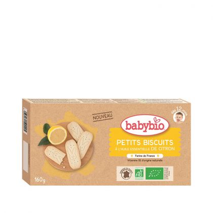 PETITS BISCUITS A L'HUILE ESSENTIELLE DE CITRON BIO BABYBIO 160G