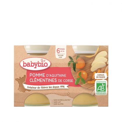 POT POMME D'AQUITAINE CLEMENTINE CORSE BABYBIO 2x130G