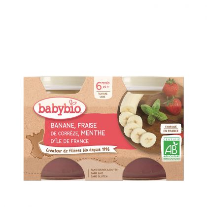 POT BANANE FRAISE MENTHE BABYBIO 2X130G