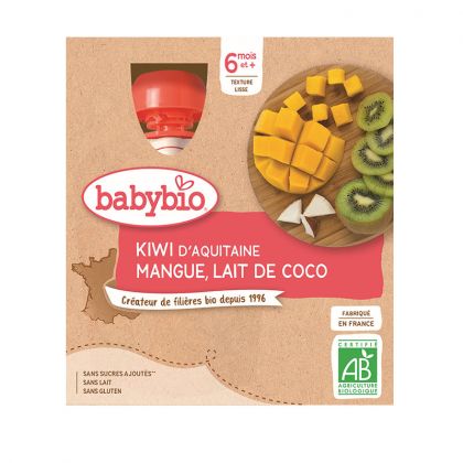 GOURDE KIWI MANGUE ET COCO BIO BABYBIO 4X90G