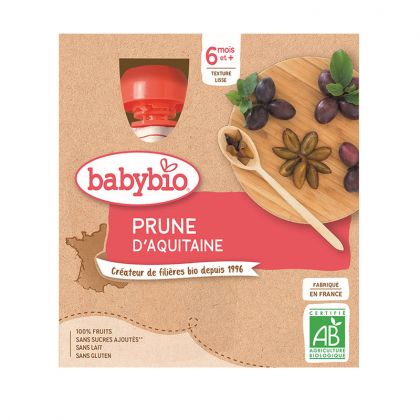 GOURDE PRUNE D'AQUITAINE BIO BABYBIO 4X90G