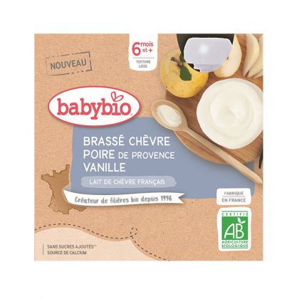 GOURDE AU LAIT DE CHEVRE POMME FLEUR D'ORANGER BIO BABYBIO 4X85G