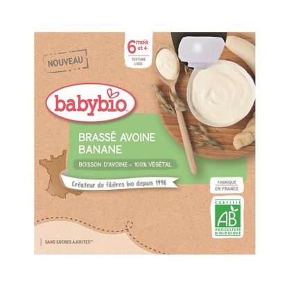 GOURDE LACTEE AVOINE BANANE BIO BABYBIO 4X85G