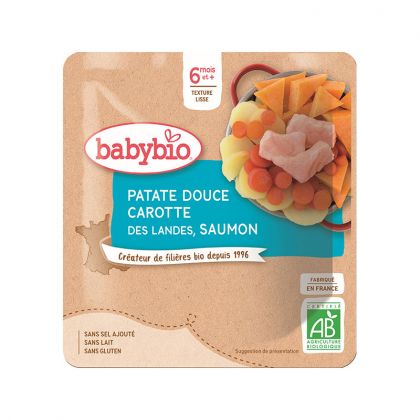 SACHET PATATE DOUCE CAROTTE SAUMON BABYBIO 190G