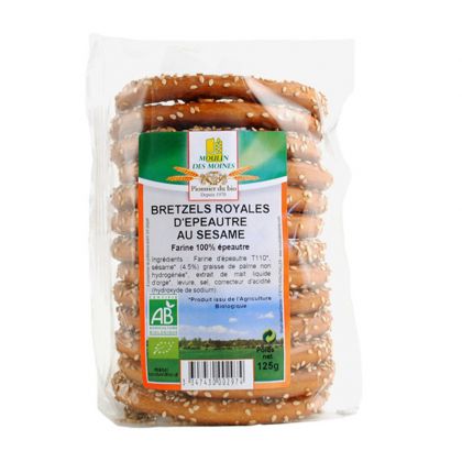 BRETZEL ROYAL EPEAUTRE ET SESAME BIO MOULIN DES MOINES 125G
