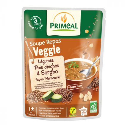 SOUPE REPAS VEGGIE POIS CHICHES SORGHO BIO PRIMEAL 250ML
