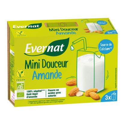 LOT BOISSONS VEGETALES DOUCEUR AMANDE CALCIUM BIO EVERNAT 3X20CL