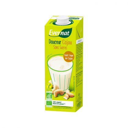 BOISSON VEGETALE DE CAJOU SANS SUCRE AJOUTE BIO EVERNAT 1L