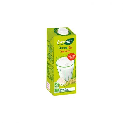 BOISSON VEGETALE DOUCEUR RIZ SANS SUCRE AJOUTE BIO EVERNAT 1L
