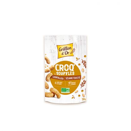 CROQ SOUFFLES LENTILLE SESAME TOASTE BIO GRILLON D'OR 50G