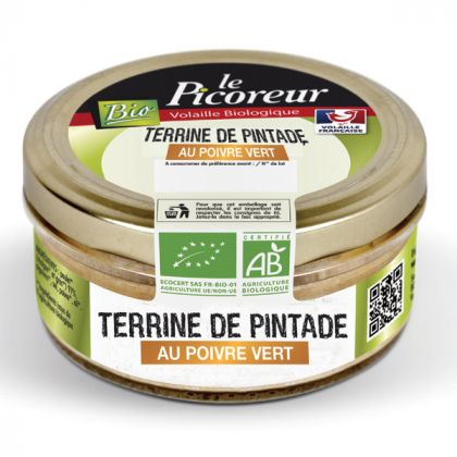 TERRINE DE PINTADE AU POIVRE VERT BIO BODIN 120G