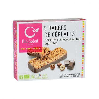 BARRES NOISETTES CHOCOLAT AU LAIT BIOSOLEIL 130G