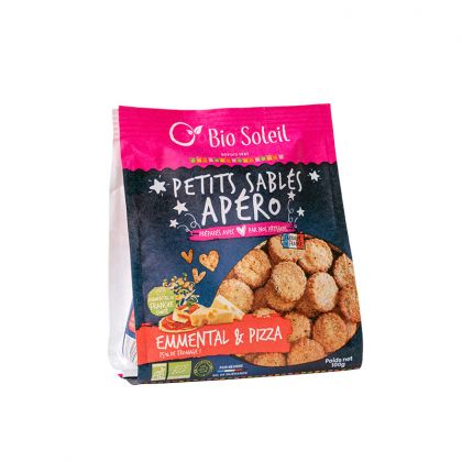 SABLES APERITIFS EMMENTAL ET PIZZA BIO BIOSOLEIL 100G