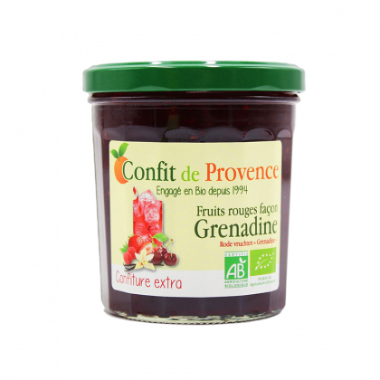 CONFITURE EXTRA FRUITS ROUGES GRENADINE BIO CONFIT DE PROVENCE 370G