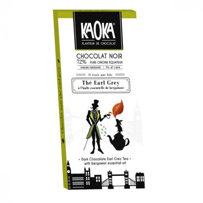 TABLETTE DE CHOCOLAT NOIR EARL GREY BIO KAOKA 100G