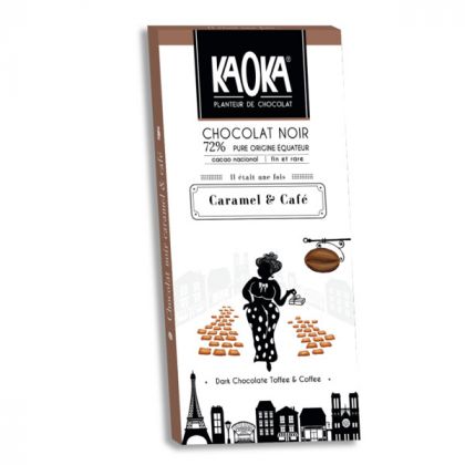 TABLETTE DE CHOCOLAT NOIR CAFE CARAMEL BIO KAOKA 100G