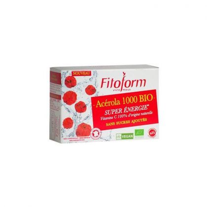 ACEROLA BIO SANS SUCRES AJOUTES BIO FITOFORM 2X12 COMPRIMES