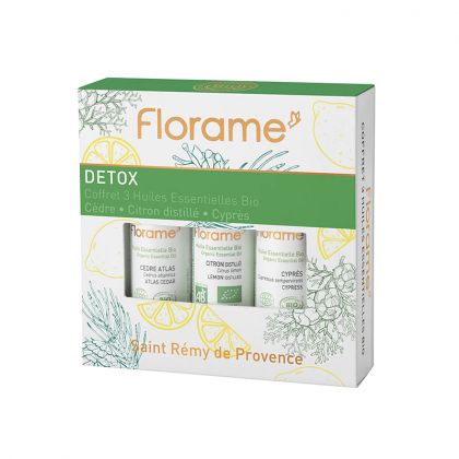 COFFRET HUILES ESSENTIELLES DETOX BIO FLORAME 3X10ML