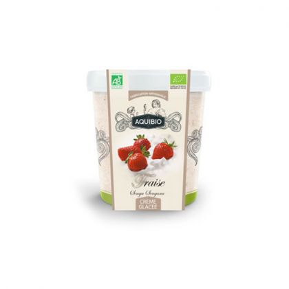 CREME GLACEE FRAISE AQUIBIO 500ML