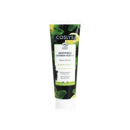 DENTIFRICE CHARBON MENTHE CITRON COSLYS 100G
