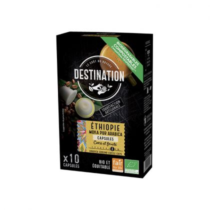 CAFE CAPSULE BIODEGRADABLE ETHIOPIE PAR 10 BIO DESTINATION 55G