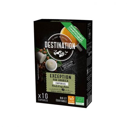 CAFE CAPSULE BIODEGRADABLE EXCEPTION PAR 10 BIO DESTINATION 55G