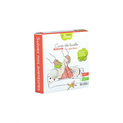 LOT DE 5 CARRES BEBE LAVABLES EN COTON BIO LES TENDANCES D'EMMA
