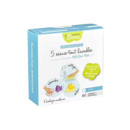 LOT DE 5 DEBARBOUILLETTES LAVABLES EN COTON BIO LES TENDANCES D'EMMA