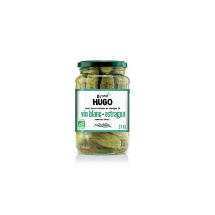 CORNICHONS VIN BLANC ESTRAGON BIO HUGO 185G