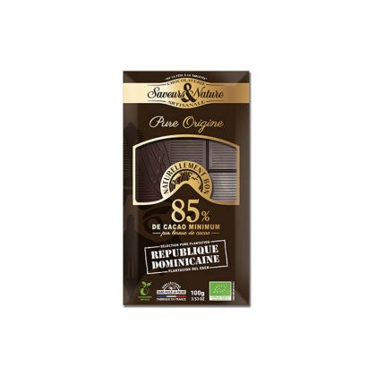TABLETTE DE CHOCOLAT NOIR 85% REP.DOMINICAINE BIO SAVEURS ET NATURE 100G