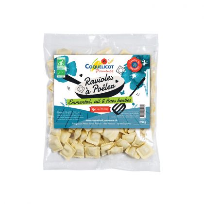 RAVIOLES A POELER EMMENTAL AIL ET FINES HERBES BIO COQUELICOT 250G