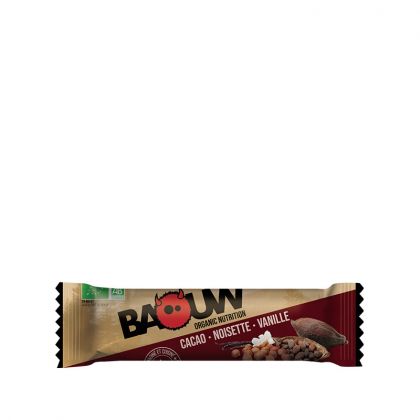 BARRE CACAO NOISETTE VANILLE BIO BAOUW 25G