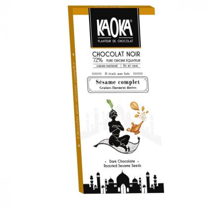 TABLETTE DE CHOCOLAT NOIR SESAME BIO KAOKA 100G
