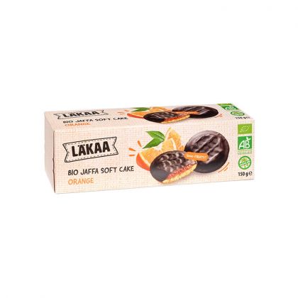 BISCUITS CHOCOLAT NOIR FOURRE A L'ORANGE BIO LAKAA 150G