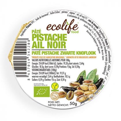 PATE PISTACHE AIL NOIR BIO ECOLIFE FOOD 50G