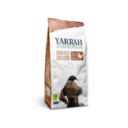 CROQUETTES CHIEN SANS CEREALES POISSON ET POULET BIO YARRAH 2KG